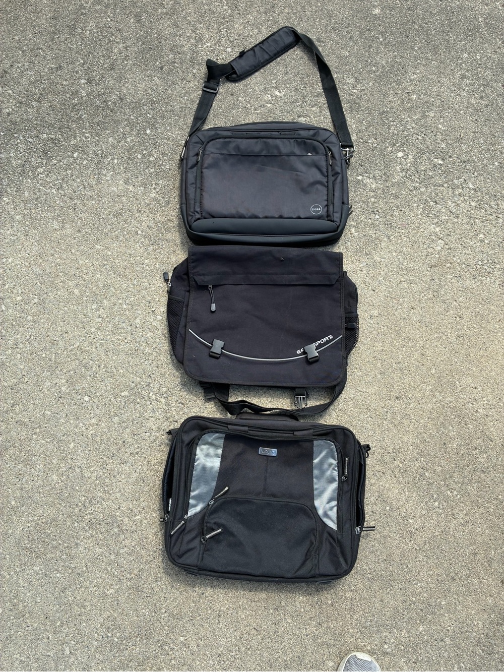3 Pc Laptop Computer Bag Lot Dell VAIO Messenger Bags Black